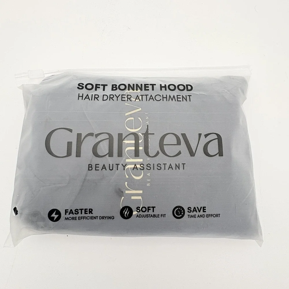 Granteva Soft Bonnet Hood Hair Dryer Attachment Gray Adjustable Fit New
